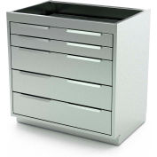 AERO Stainless Steel Base Cabinet BC-3402, 5 Drawers, 42"W x 21"D x 36"H