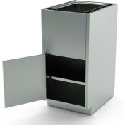 AERO Stainless Steel Base Cabinet BC-4300, 1 Hinged Door, 1 Shelf, 1 Sink Bowl, 18"W x 21"D x 36"H