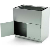 AERO Stainless Steel Base Cabinet BC-4401, 2 Hinged Doors, 1 Shelf, 1 Sink Bowl, 36"W x 21"D x 36"H