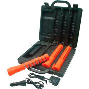 LED Baton Road Flare Kit Safety Orange Housing - 3-Pack Kit with Red LEDs - Pkg Qty 2
