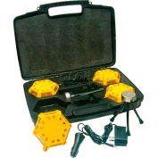 Super LED Road Flare Kit - Safety Yellow Housing - 4-Pack Kit with Amber LEDs - Pkg Qty 2