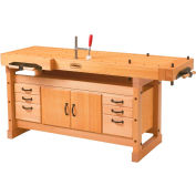 Sjobergs Elite 2000 Workbench, Trestle, Cabinet, 79"W x 30"D