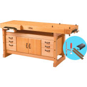 Sjobergs Elite 2500C Workbench Combo, SM04 Cabinet, Free Accessory Kit, 79"W x 30-1/2"D