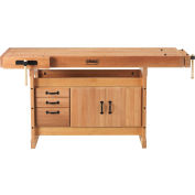 Sjobergs Scandi Plus 1825 Workbench, SM03 Cabinet Combo Kit, 76"W x 30"D