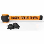 Banner Stakes Magnetic Wall Mount Barrier W/Light Kit, 30' Orange « Danger-Forklift Traffic » Ceinture