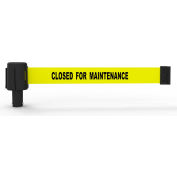 Banner Stakes PLUS Banner Head, Ceinture jaune 15' « Fermé pour maintenance », 5/Pack
