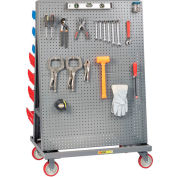 Little Giant® Mobile A-Frame - Lean Tool Cart, Pegboard/Louvered Panels, 24"D x 36"W