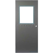 CECO Hollow Steel Security Door, Half Glass, Cylindrical Prep, CECO Hollow Hinge, 18 Ga, 30"W X 80"H