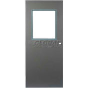 CECO creux en acier de sécurité porte, demi-verre, mortaise, SteelCraft charnière/verre, 16 Ga, W 36" X 84" H