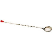 American Metalcraft 511K - Bar Spoon, 11" Long, Twisted Shanks, Red Knob, Stainless