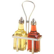 American Metalcraft VWB26 - Oil/Vinegar Bottle, 6 Oz., Square Glass With Stainless Steel Top