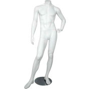 Mannequin homme - sans tête, main gauche sur la hanche, du genou plié - mat à droite