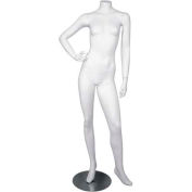 Mannequin femme - sans tête, main droite posée sur la hanche, jambe gauche sur le côté - finition mate