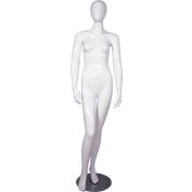 Mannequin femme - Mains de côté, genou droit plié - Finition brillant, blanc
