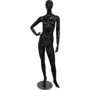 Mannequin femme - à droite sur la hanche, jambe gauche sur le côté - finition, brillant noir