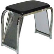 Chaussure banc, W / miroir, 30" L x 14" W x H 19", métal, noir/Chrome