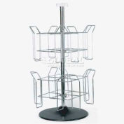 Wire Countertop Magazine Spinner, 2 Tier, Chrome/Black