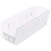 Akro-Mils Plastic Nesting Storage Shelf Bin 30120 - 4-1/8"W x 11-5/8"D x 4"H Clair, qté par paquet : 24