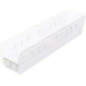 Akro-Mils Plastic Nesting Storage Shelf Bin 30128 - 4-1/8"W x 17-7/8"D x 4"H Clear - Pkg Qty 12