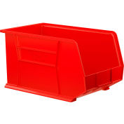 Akro-Mils® AkroBin® Bac empilable et suspendu en plastique, 11 po L x 18 po L x 10 po H, rouge, qté par paquet : 6