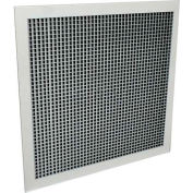 Louver américaine vue garde Retour Grille W / 45 degrés vue preuve Core, 22 "x 22", blanc