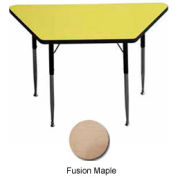 ADA Activity Table - Trapezoid - 24" x 24" x 48", Adj. Height, Fusion Maple