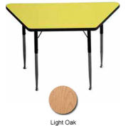 ADA Activity Table - Trapezoid - 24" X 24" X 48", Adj. Height, Light Oak