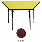 ADA Activity Table - Trapezoid - 24" X 24" X 48" - Adj. Height - Walnut