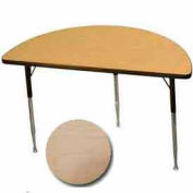 ADA Activity Table - Half-Round - 24" X 48", Adj. Height, Fusion Maple