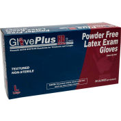 Ammex® GLPHD GlovePlus Medical/Exam Latex Gloves, Sans poudre, 12"L, Bleu, L, 50/Box