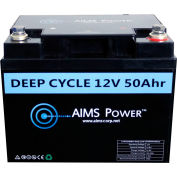 AIMS Power LFP12V50A, Power Lithium Iron LiFePO4 12V Battery 50 AH