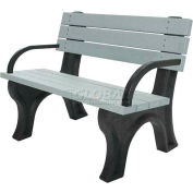 Polly Products Deluxe 4' Backed Bench w / Bras, Banc Marron / Cadre Noir
