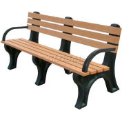Polly Products Econo Mizer 6' Banc d’appui avec bras, banc de cèdre / cadre noir
