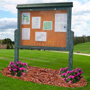 Polly Products Large Message Center - 2 Sided/2 Posts, Green, 52"W x 42"H