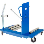 AME International Low Profile Large Wheel Trolley w/ HD Wheels - Brake Lock, Blue, 3300 Capacité Lbs