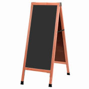 Aarco Solid Oak Wood A-Frame Sidewalk Black Chalkboard - 18"W x 42"H