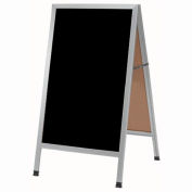 Aarco Aluminum A-Frame Sidewalk Black Marker Board - 24"W x 42"H