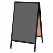 Aarco aluminium noir poudre enduit a-frame trottoir Noir ardoise - W 24" x 42" H