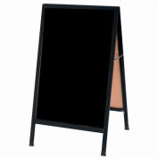 Aarco aluminium noir poudre enduit a-frame trottoir marqueur noir Board - W 24" x 42" H