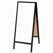 Aarco aluminium thermolaqué noir trottoir a-Frame Maker blanc Conseil - 18" W x 42" H