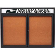 Aarco 2 porte aluminium encadrée babillard w / en-tête Bronze Anod. -48" W x 36" H