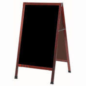 Aarco solide finition cerisier a-frame trottoir marqueur noir Board - W 24" x 42" H