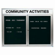 Aarco 2 porte fermé Cabinet conseil lettre w / en-tête, illuminée - 48" W x 36" H
