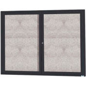 Aarco 2 porte aluminium encadré de manteau de poudre noire clos babillard - W 48" x 36" H