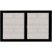 Aarco 2 porte aluminium encadré de manteau de poudre noire clos babillard - W 60" x 36" H