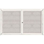 Aarco 2 porte aluminium encadré ci-joint babillard manteau de poudre blanche - W 60" x 36" H