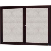 Aarco 2 Door Aluminum Framed Enclosed Bulletin Board Bronze Anod. - 60"W x 48"H