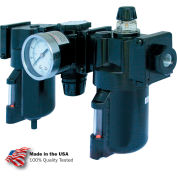 Arrow 3/8" Modular FRL W/End Ports C33353, Gauge, Poly Bowl, Manual & Arrow Fog Lubricator