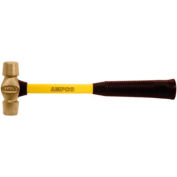 AMPCO® H-44FG Machinists' Non-Sparking Double Face Hammer W/ Fiberglass Handle 0.51 Lb 9/34"L - Pkg Qty 2
