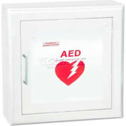 AED Cabinet Semi Recessed, 3" Rolled Trim X 6 3/4", 85 Db Audible Alarm, Steel